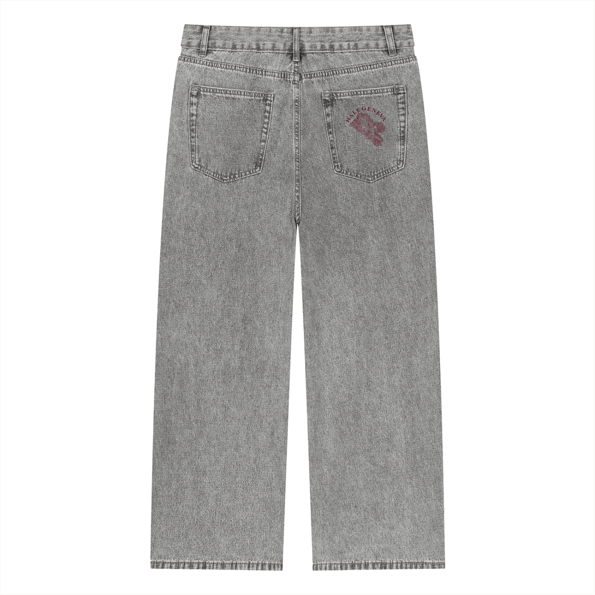 Unisex Vintage Wash Straight Leg Jeans