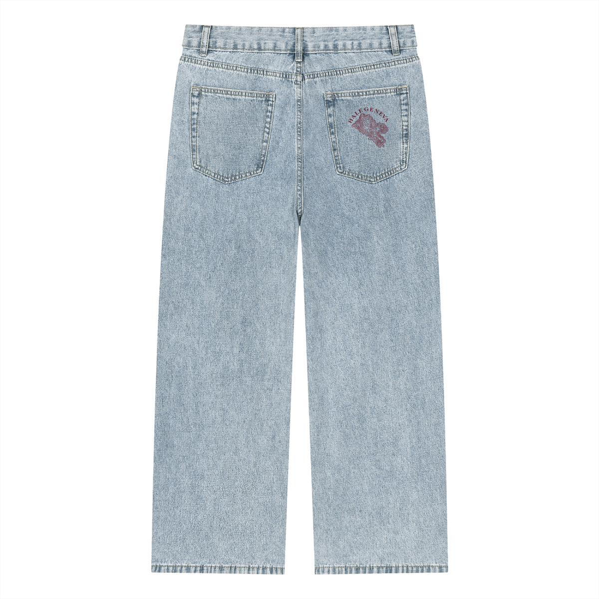 Unisex Vintage Wash Straight Leg Jeans